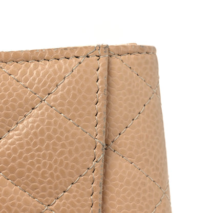 Chanel Caviar Quilted Flap Card Holder Wallet Beige 12 of 13