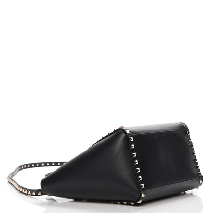 Valentino Garavani Vitello Small Rockstud Double Handle Tote Black 5 of 7