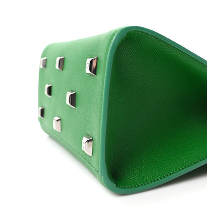 Salvatore Ferragamo Hammered Calfskin Small The Studio Box Bag Green 9 of 9