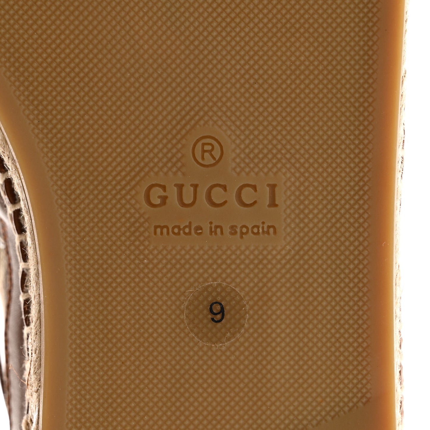 GG Monogram Mens Espadrille Loafers 9 Beige Ebony Mystic White