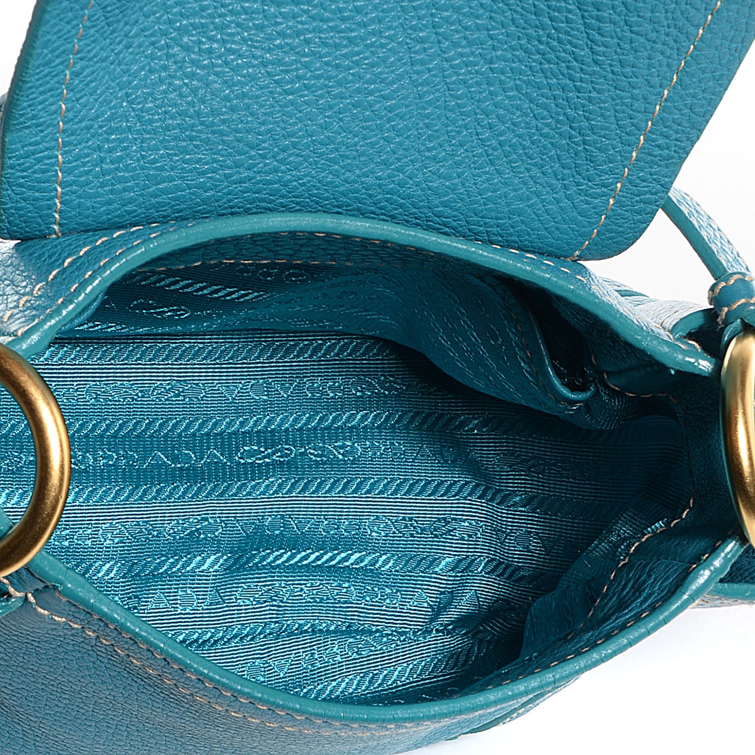 Prada Vitello Daino Crossbody Bag Turchese 5 of 9