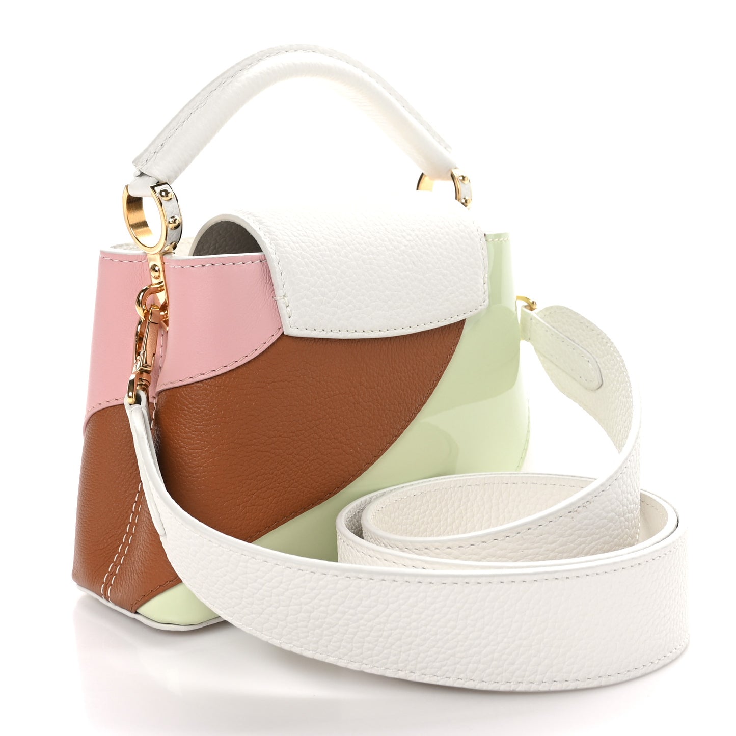 Taurillon Calfskin Patent Gelato Mini Capucines Fraise Pink