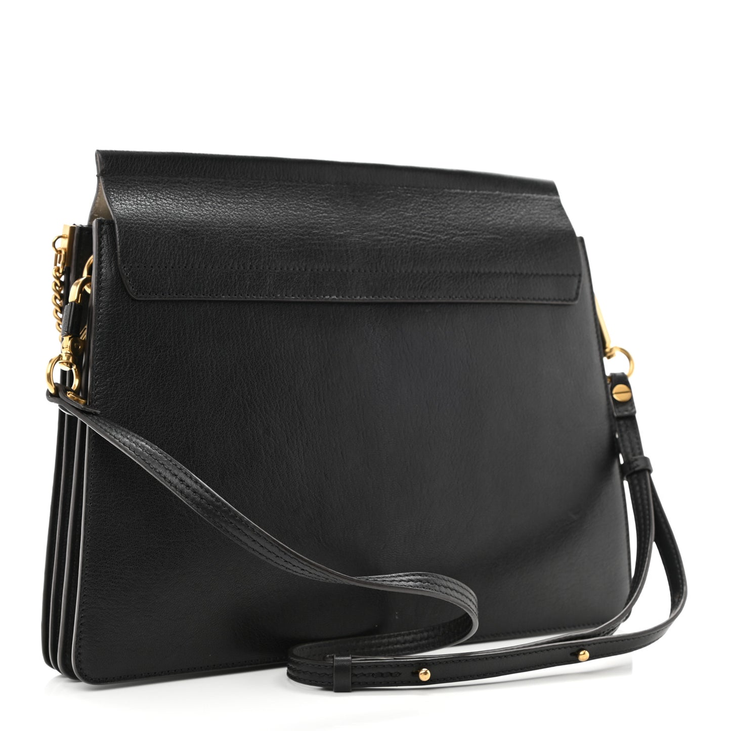 Suede Calfskin Medium Faye Shoulder Bag Black