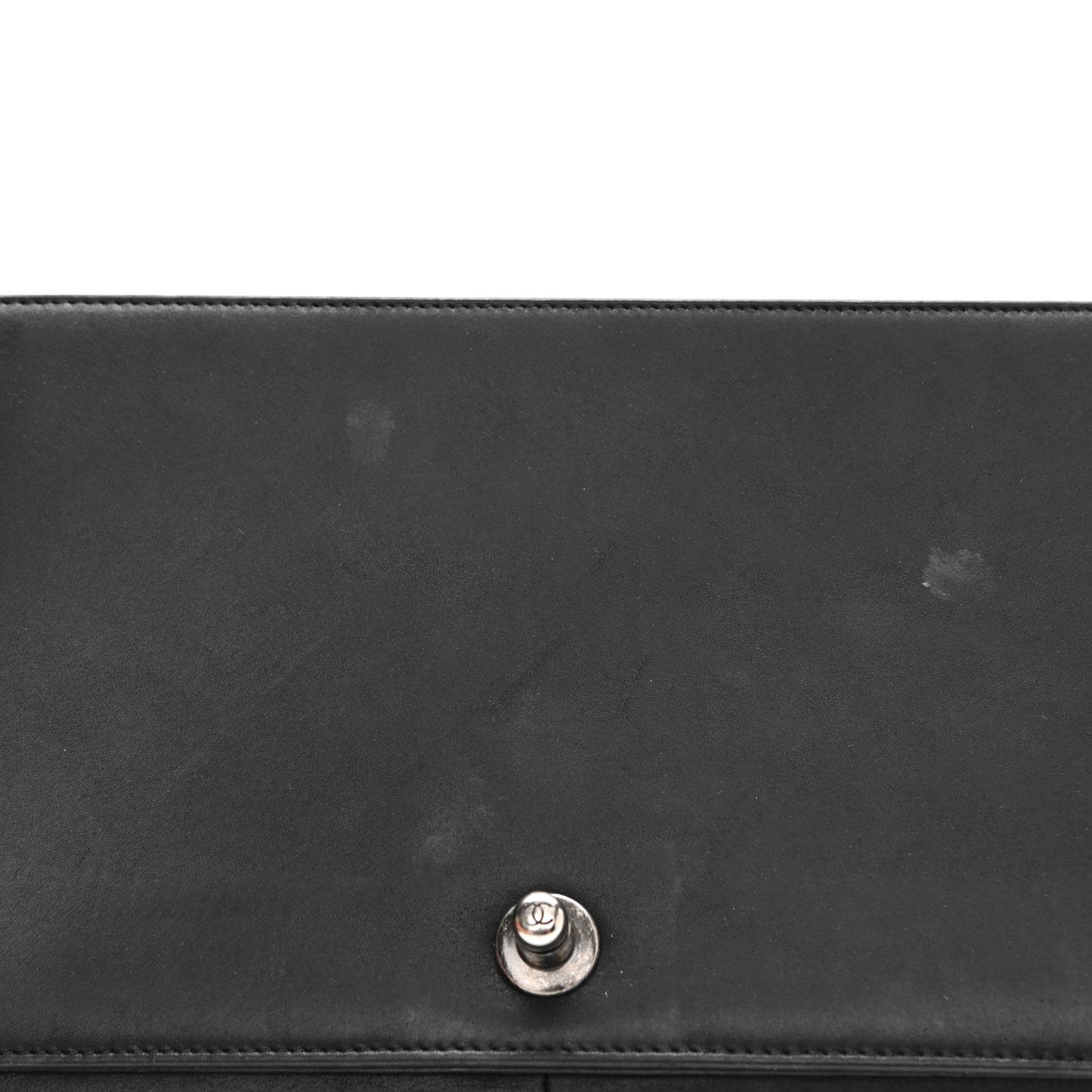 Shearling Iridescent Calfskin Medium Boy Flap Black Grey