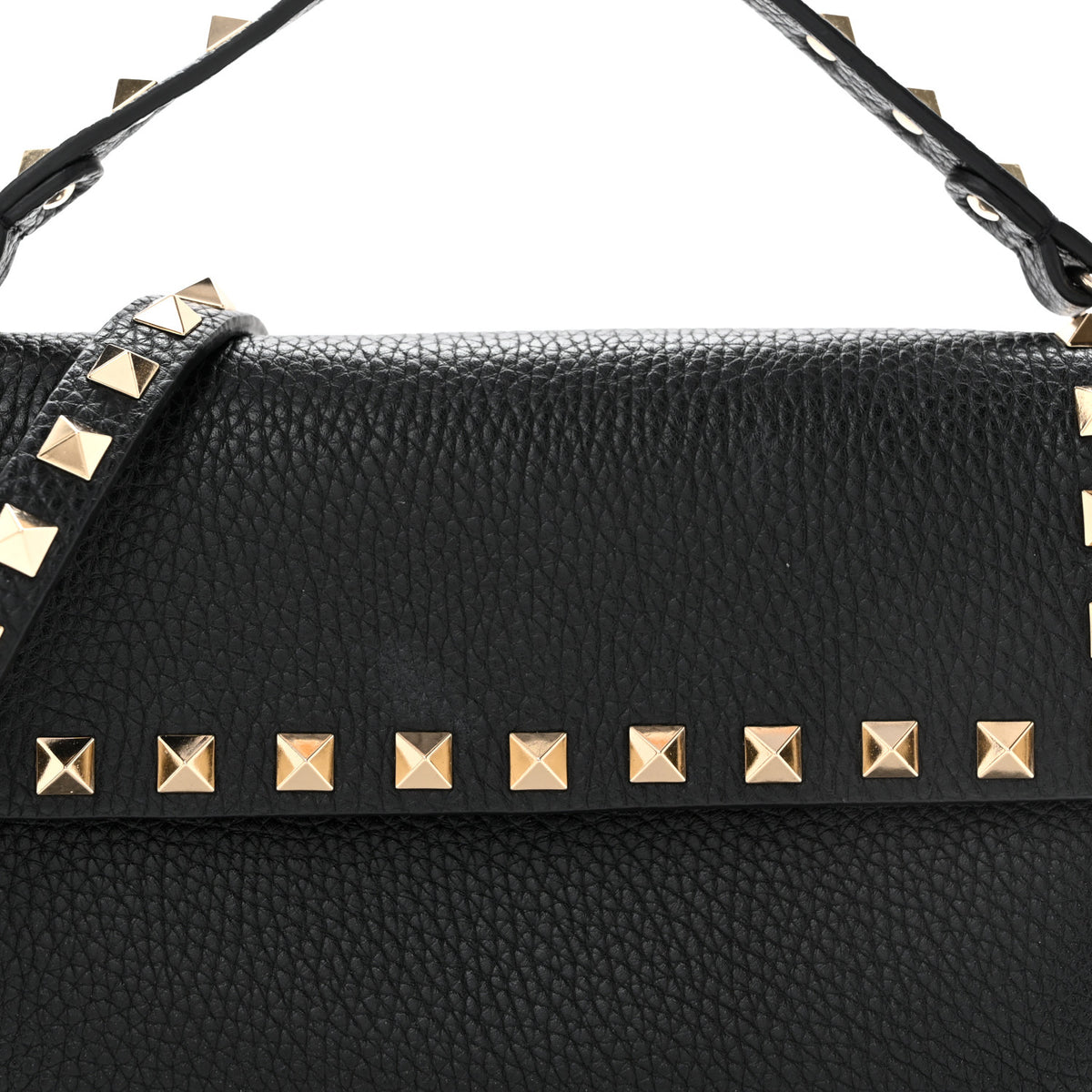 Valentino Garavani Grainy Calfskin Rockstud Crossbody Pouch Black 7 of 9