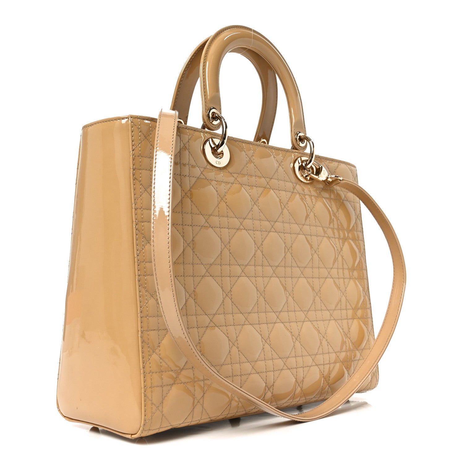 Christian Dior Patent Cannage Large Lady Dior Beige 3 of 11