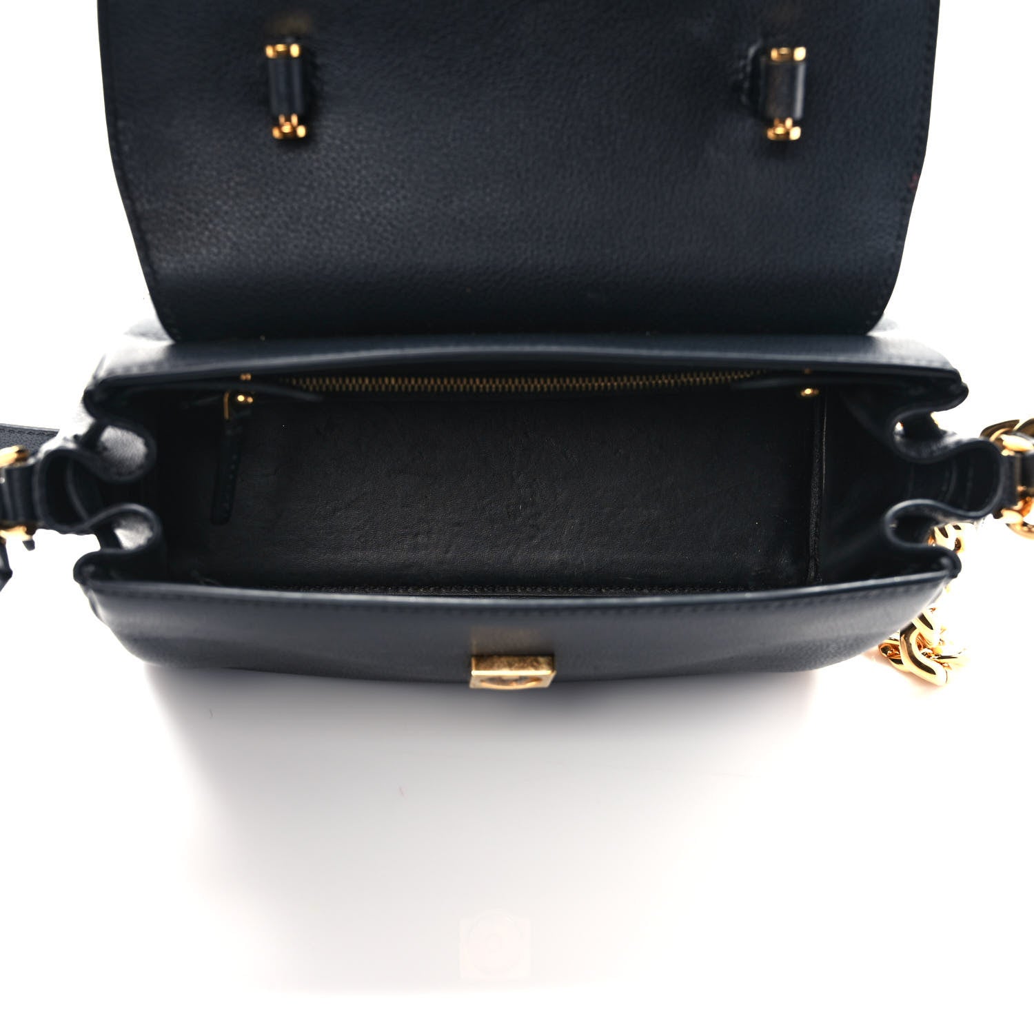 Versace Grained Calfskin La Medusa Top Handle Bag Black 4 of 7