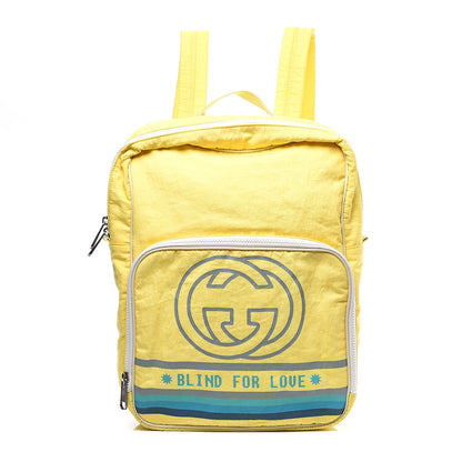 Gucci Nylon Twill Blind For Love Interlocking G Backpack Pastel Yellow Multicolor 1 of 10