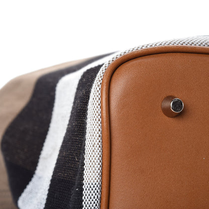 Burberry Canvas Mega Check Medium Ashby Hobo Saddle Brown 9 of 10
