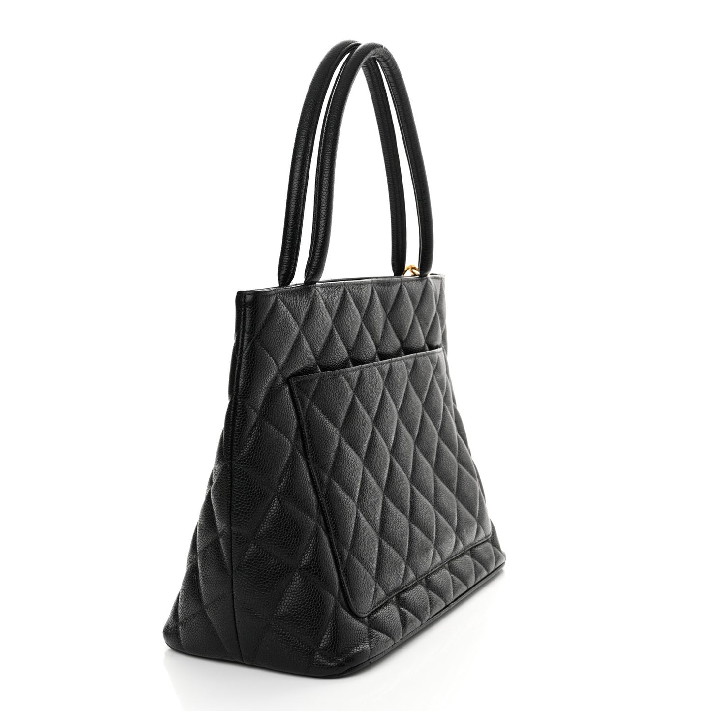 Caviar Quilted Medallion Tote Black