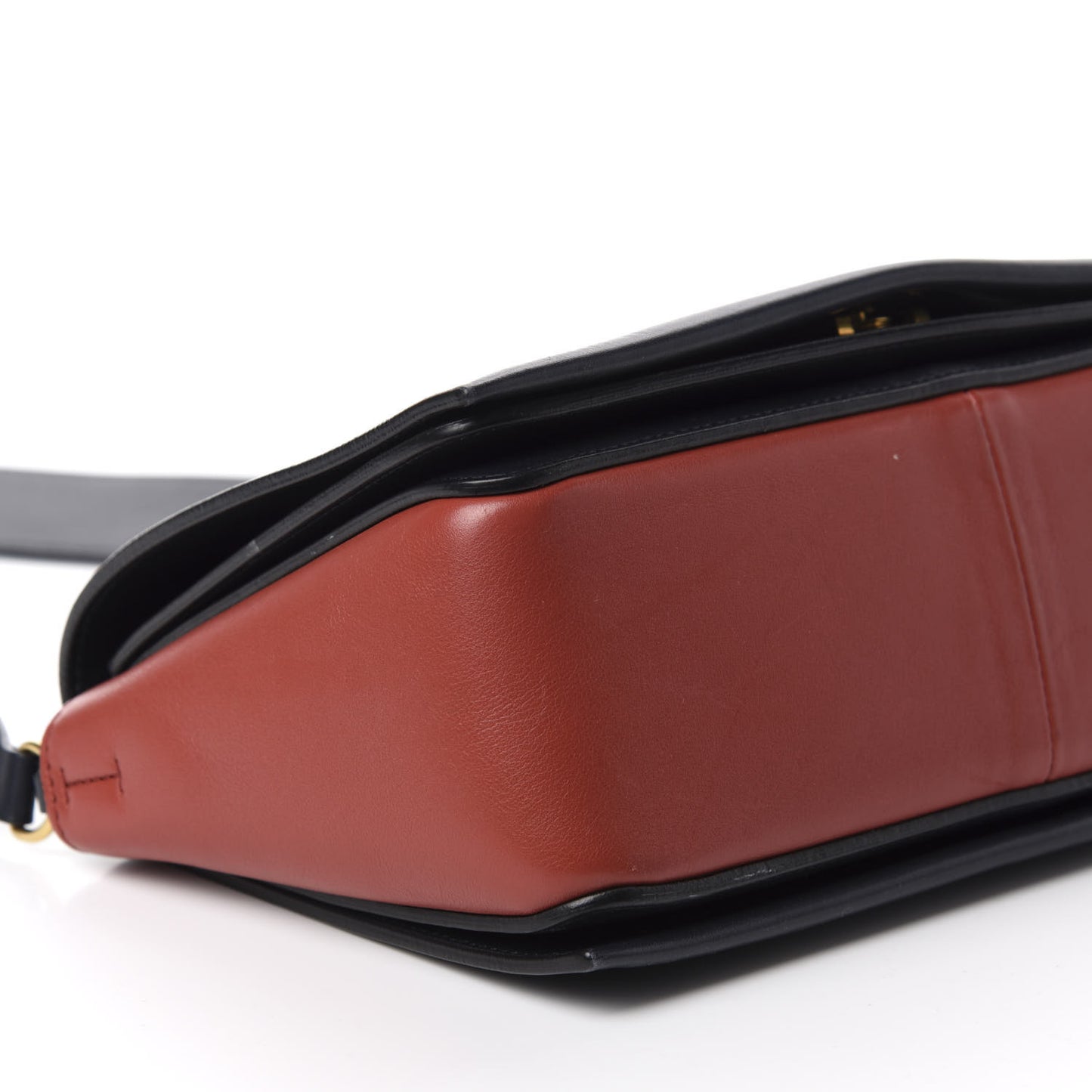 Shiny Smooth Calfskin Medium Frame Shoulder Bag Dark Navy Claycourt