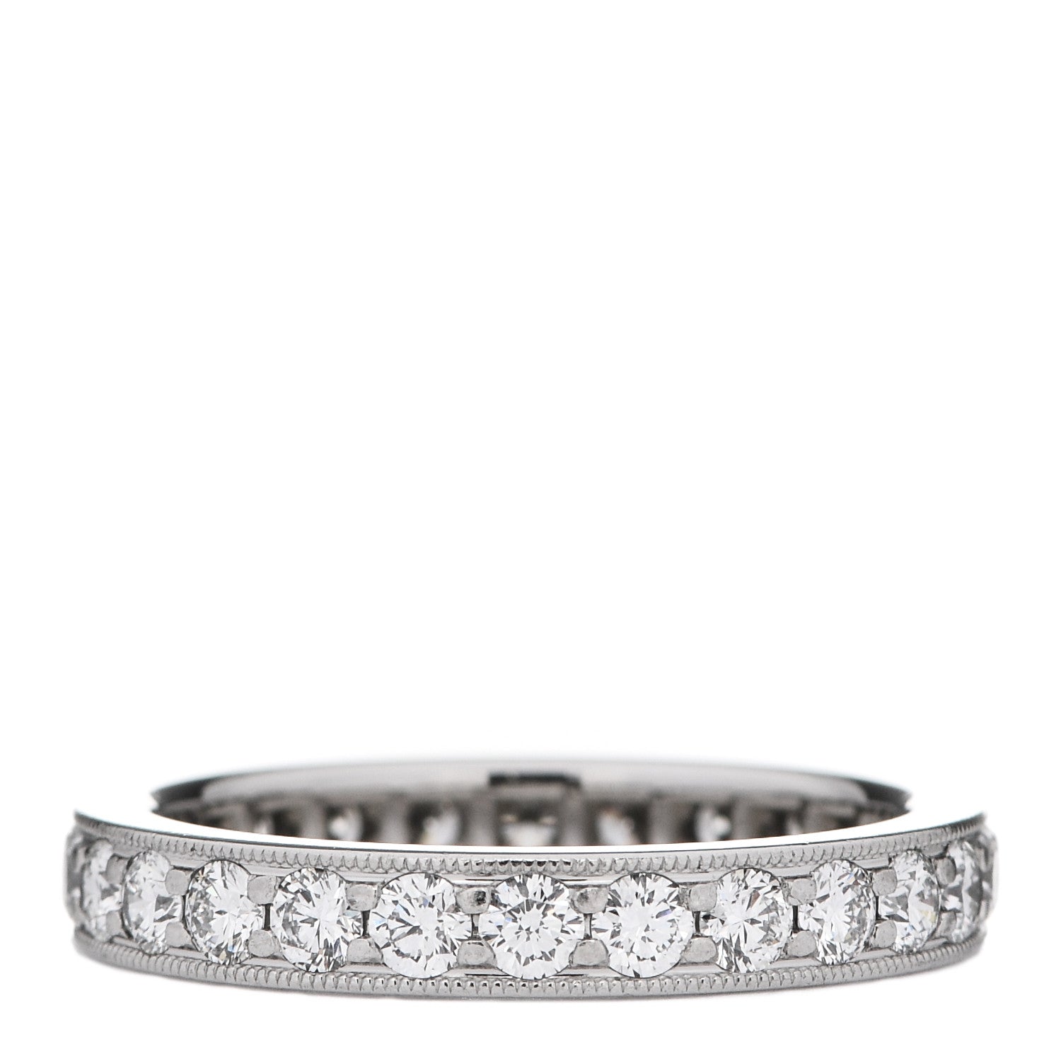 Tiffany Platinum Diamond 3.2mm Legacy Band Ring 56 7.5 3 of 5