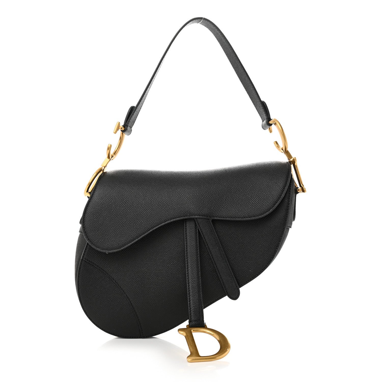 Christian Dior Grained Calfskin Saddle Bag Black 1 of 12