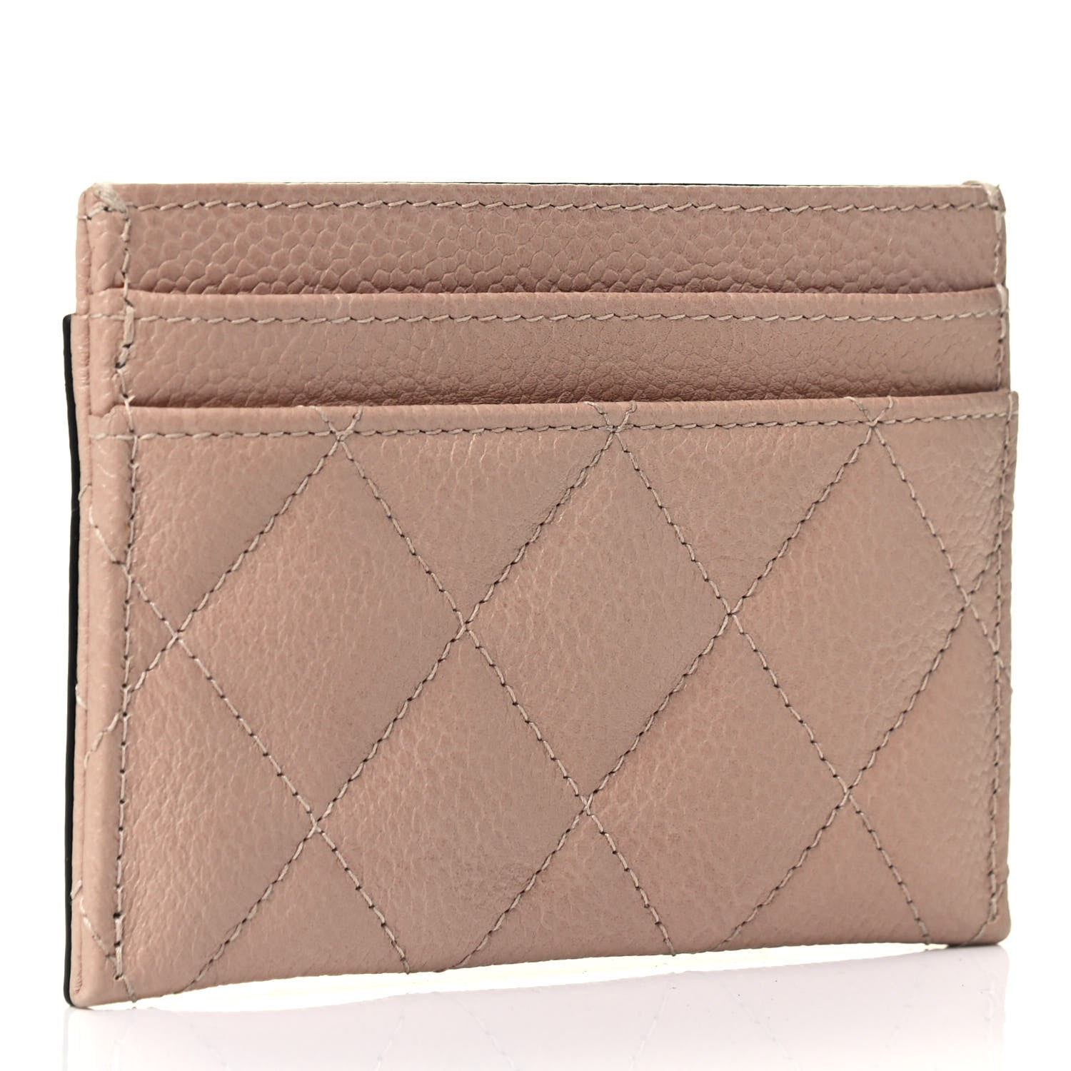 Chanel Caviar Quilted Filigree Card Holder Beige Black 4 of 10