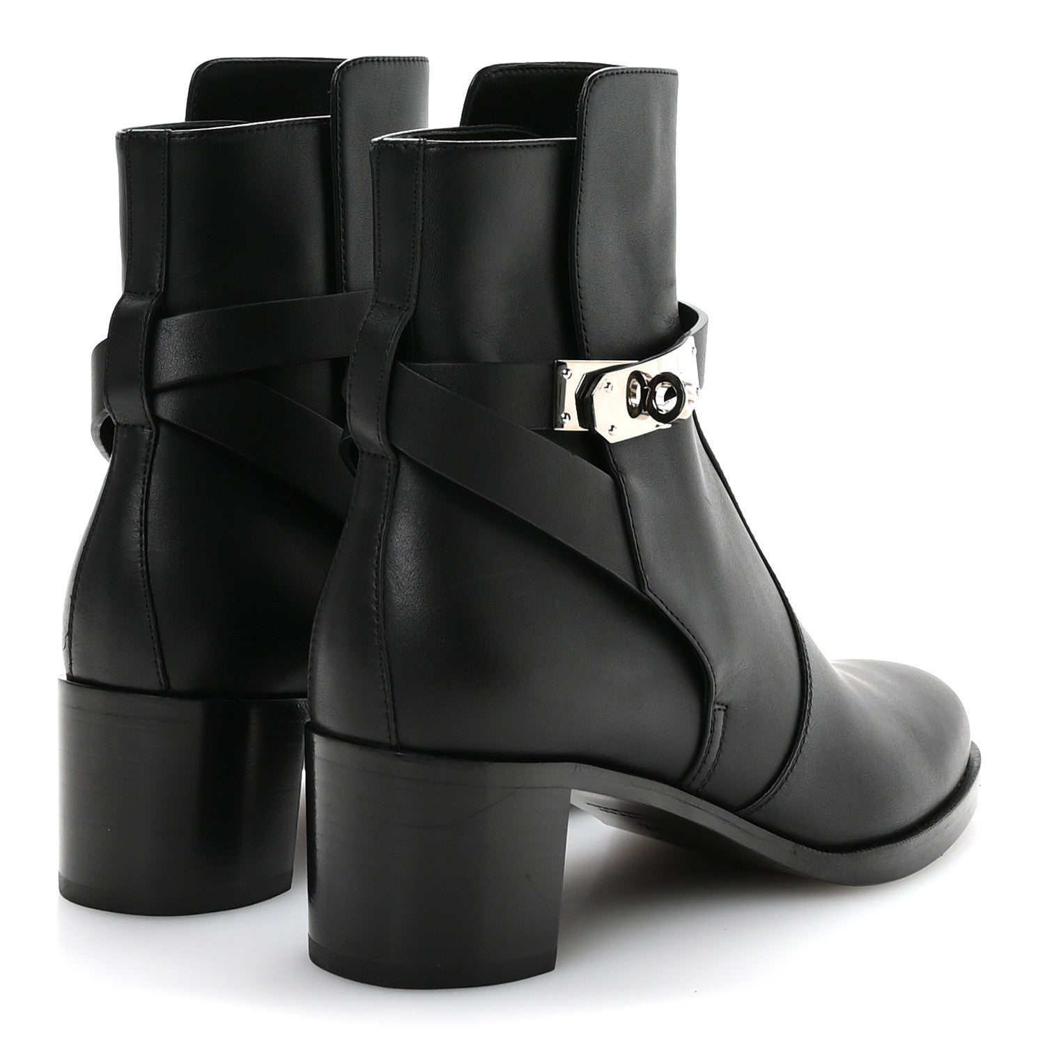 Hermes Calfskin Frenchie 50 Ankle Boots 37.5 Black 5 of 9