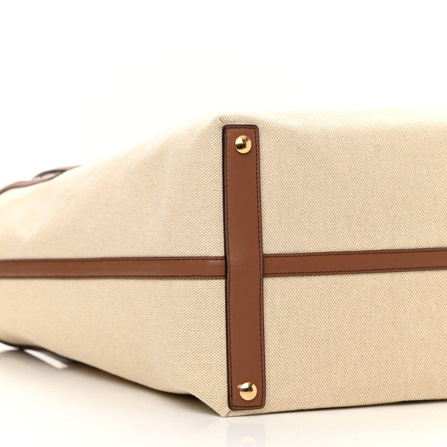 Burberry Cotton Canvas Calfskin Large Soft Belted Tote Bag Natural 10 of 11