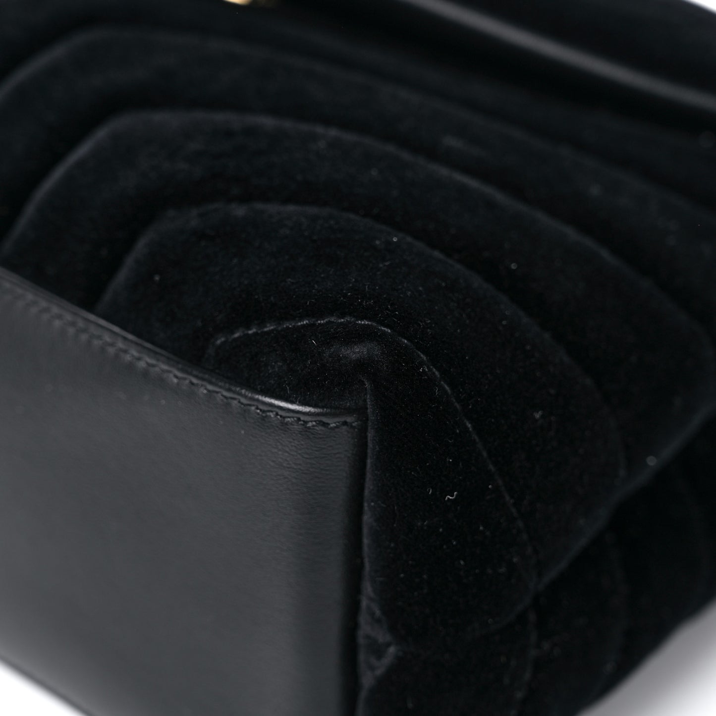 Velvet Y Quilted Monogram Small Loulou Chain Satchel Black