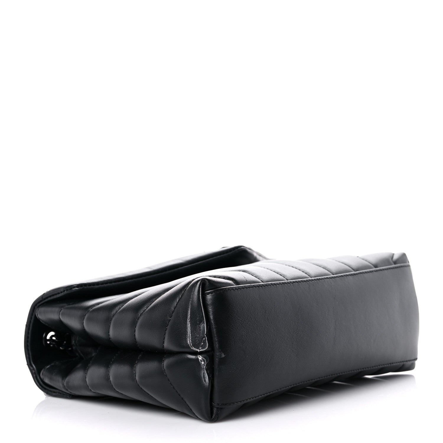 Saint Laurent Calfskin Y Quilted Monogram Monochrome Small Loulou Chain Satchel Black 4 of 21