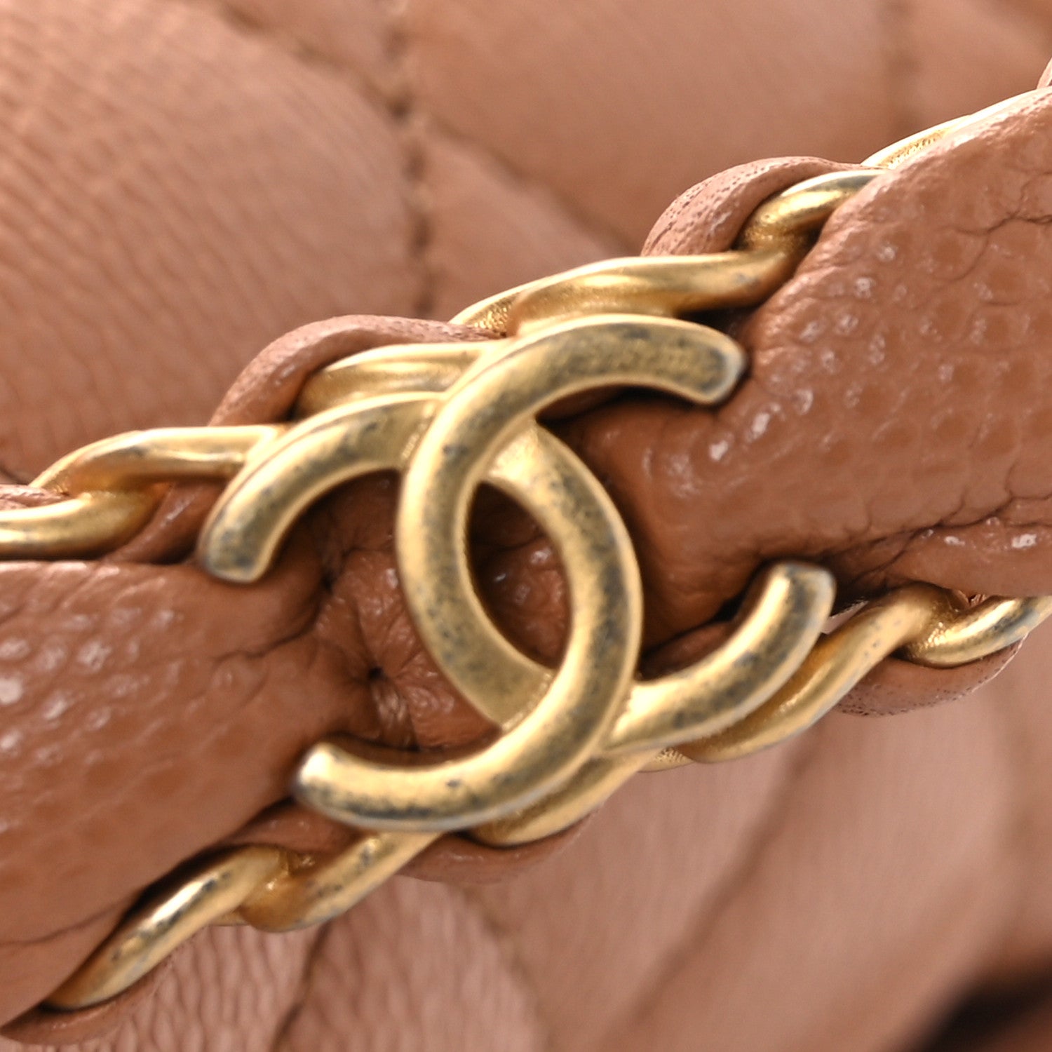Chanel Caviar Quilted Mini Handy CC Flap Camel 13 of 14