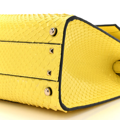 Valentino Garavani Snakeskin Embossed Mini VSling Top Handle Bag Yellow 8 of 13