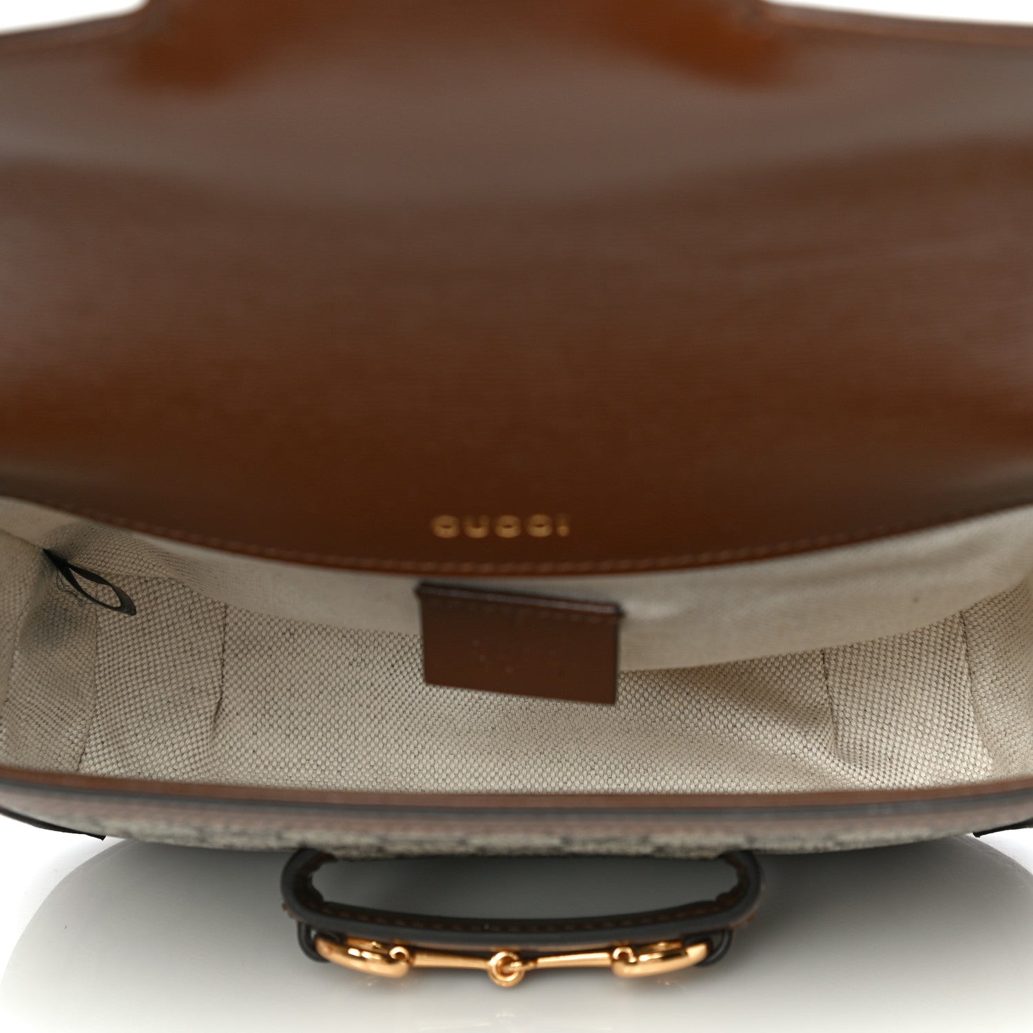 Gucci GG Supreme Monogram Web Mini Horsebit 1955 Shoulder Bag Beige Brown Sugar 7 of 13