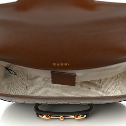 Gucci GG Supreme Monogram Web Mini Horsebit 1955 Shoulder Bag Beige Brown Sugar 7 of 13