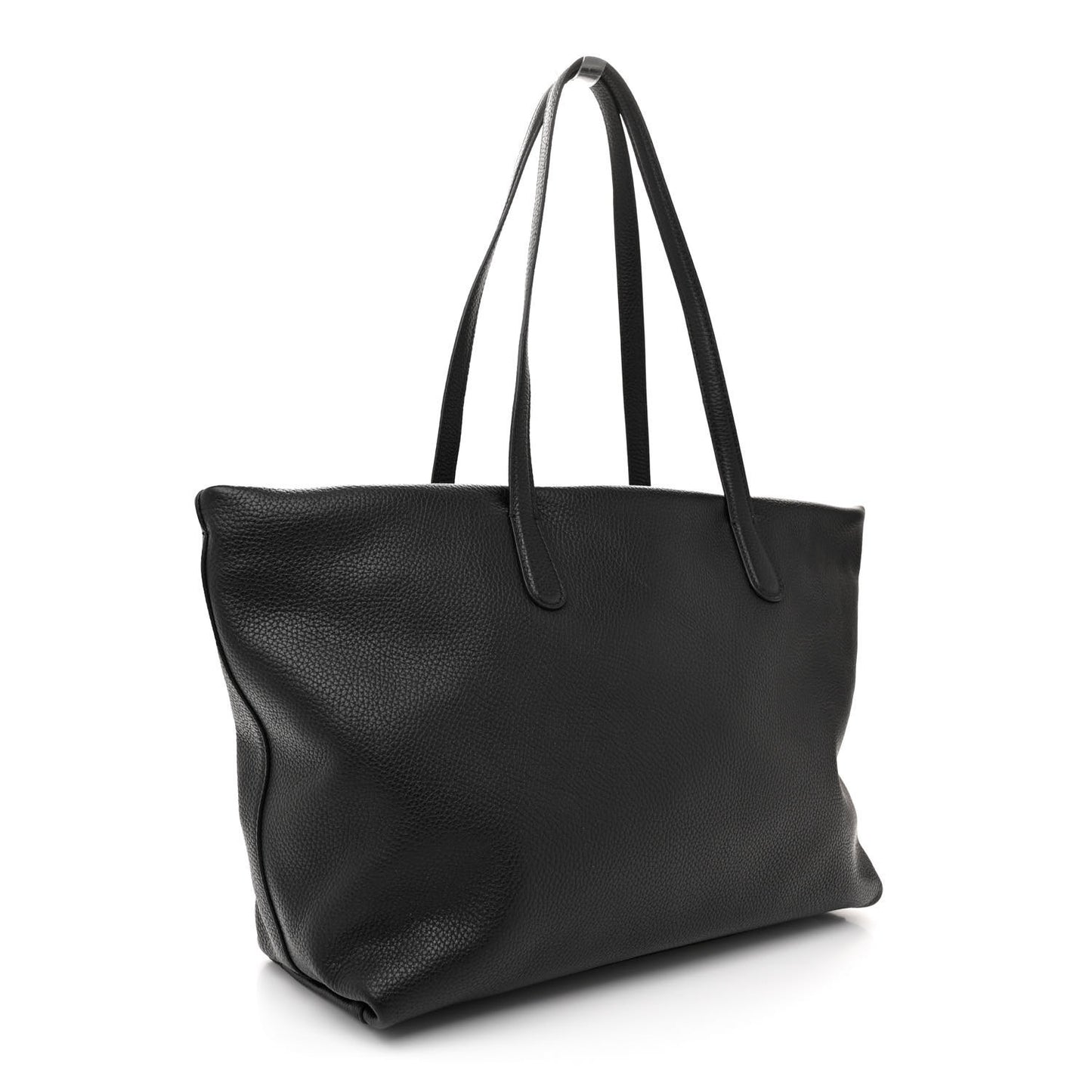 Pebbled Calfskin Everyday Zip Tote Black