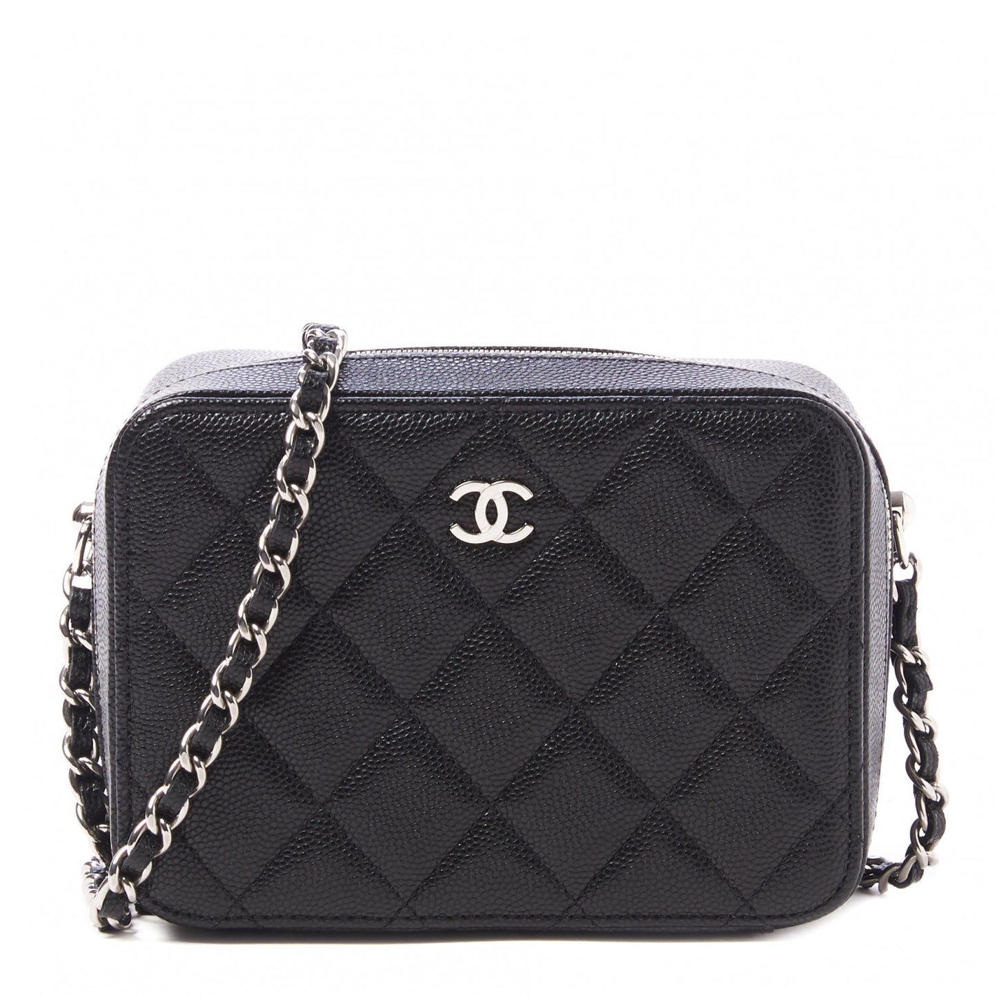 Caviar Quilted Camera Bag Black