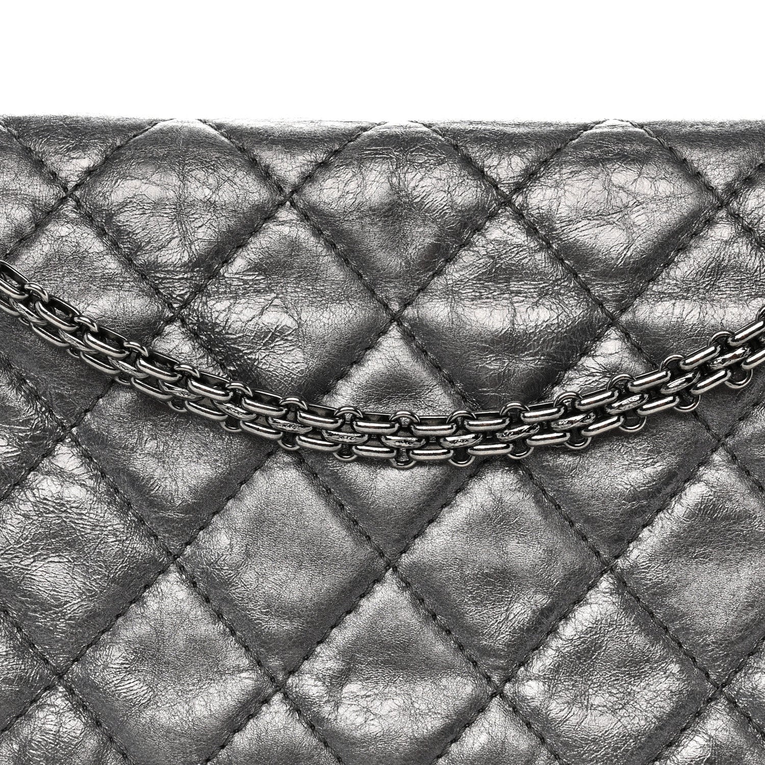 Chanel Metallic Aged Calfskin Quilted 2.55 Reissue 227 Flap Dark Silver 8 of 13