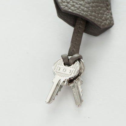 Hermes Taurillon Clemence Birkin 40 Etain 26 of 26