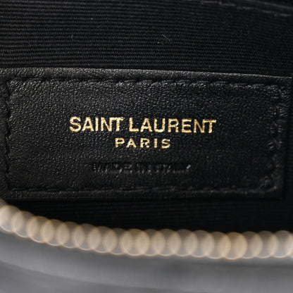Saint Laurent Calfskin Matelasse Chevron Monogram A5 Wristlet Black 6 of 8