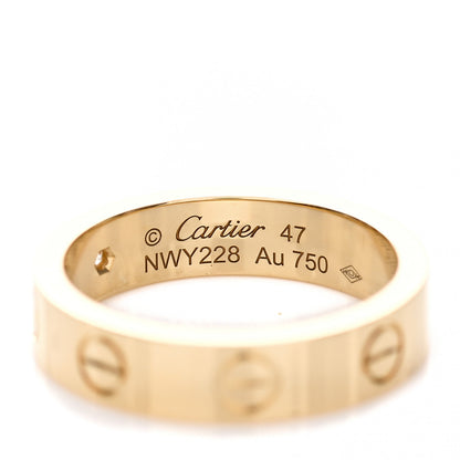 Cartier 18K Yellow Gold Diamond 4mm LOVE Wedding Band Ring 47 4 4 of 5