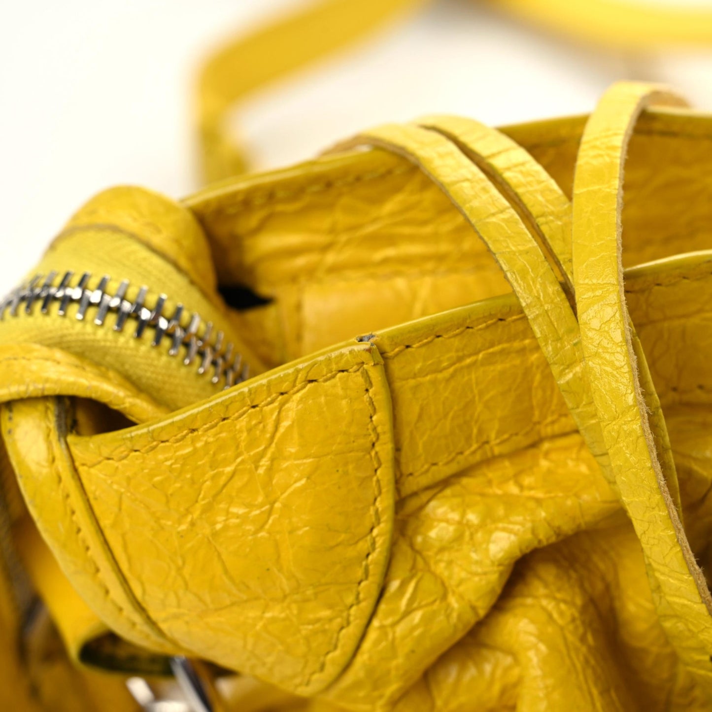 Agneau Classic Silver Hardware City S Jaune Soleil