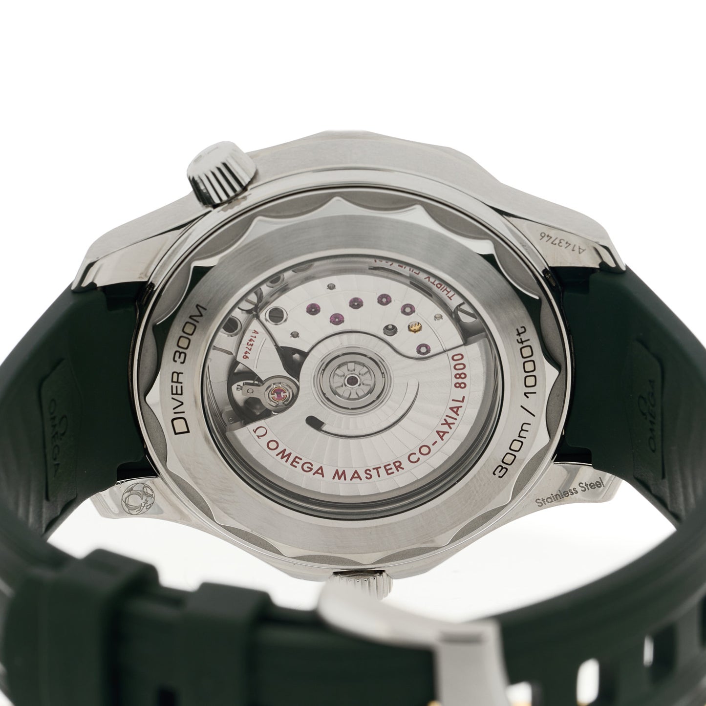 Stainless Steel Rubber 42mm Seamaster Diver 300M Co-Axial Master Chronometer Automatic Watch Green 210.32.42.20.10.001