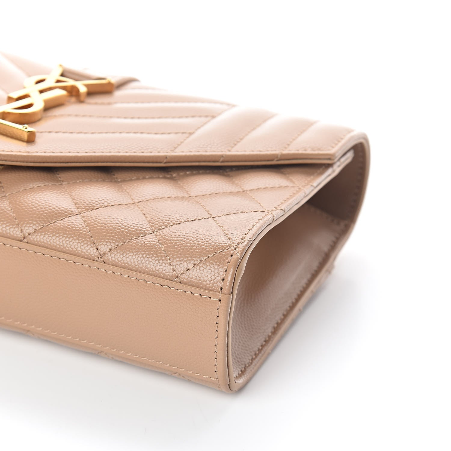 Saint Laurent Grain De Poudre Textured Mixed Matelasse Triquilt Small Monogram Satchel Cork 9 of 9