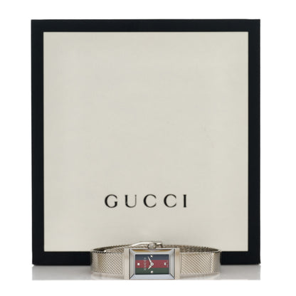 Gucci Stainless Steel 14mm Web G-Frame Quartz Watch Green 5 of 5