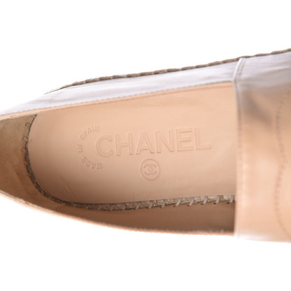 Chanel Lambskin CC Espadrilles 38 Beige Black 8 of 10