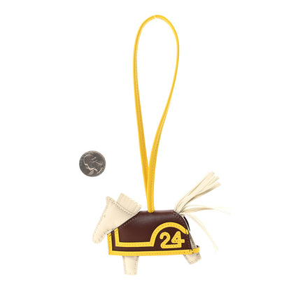 Hermes Milo Lambskin Grigri Rodeo Robeo 24 Bag Charm PM Craie Terre Jaune De Naples 2 of 5