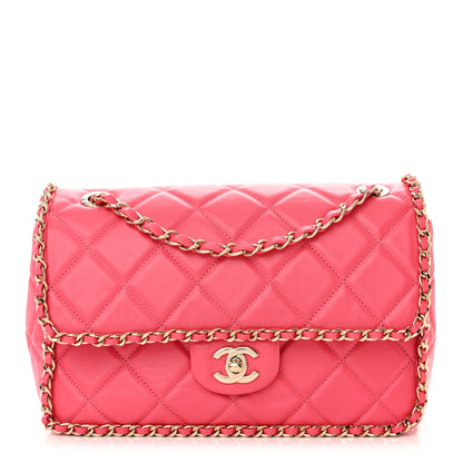 Chanel Crumpled Calfskin Medium Chain All Over Flap Pink 1 of 11