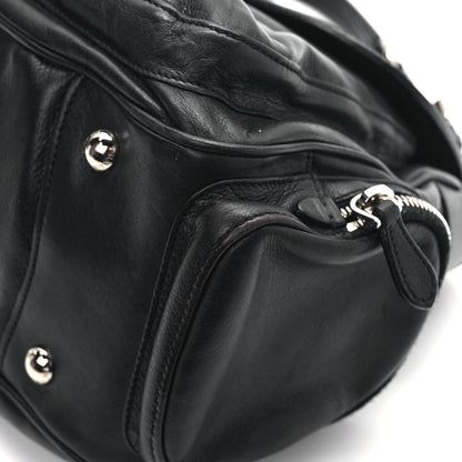 Prada Cervo Antik Easy A Foldover Pushlock Flap Shoulder Bag Black 11 of 14