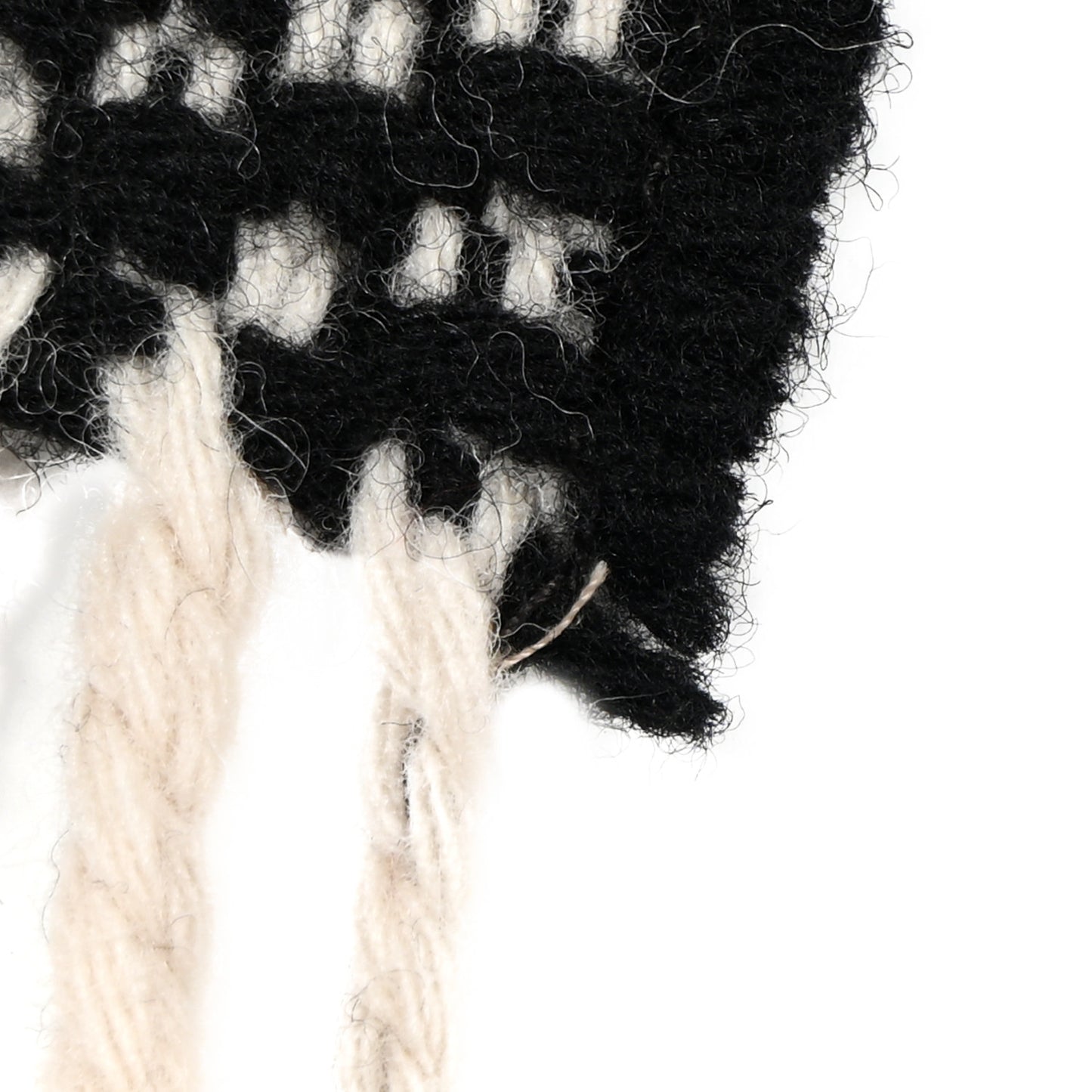 Textured Wool Jumbo Check Fringe Scarf Otter