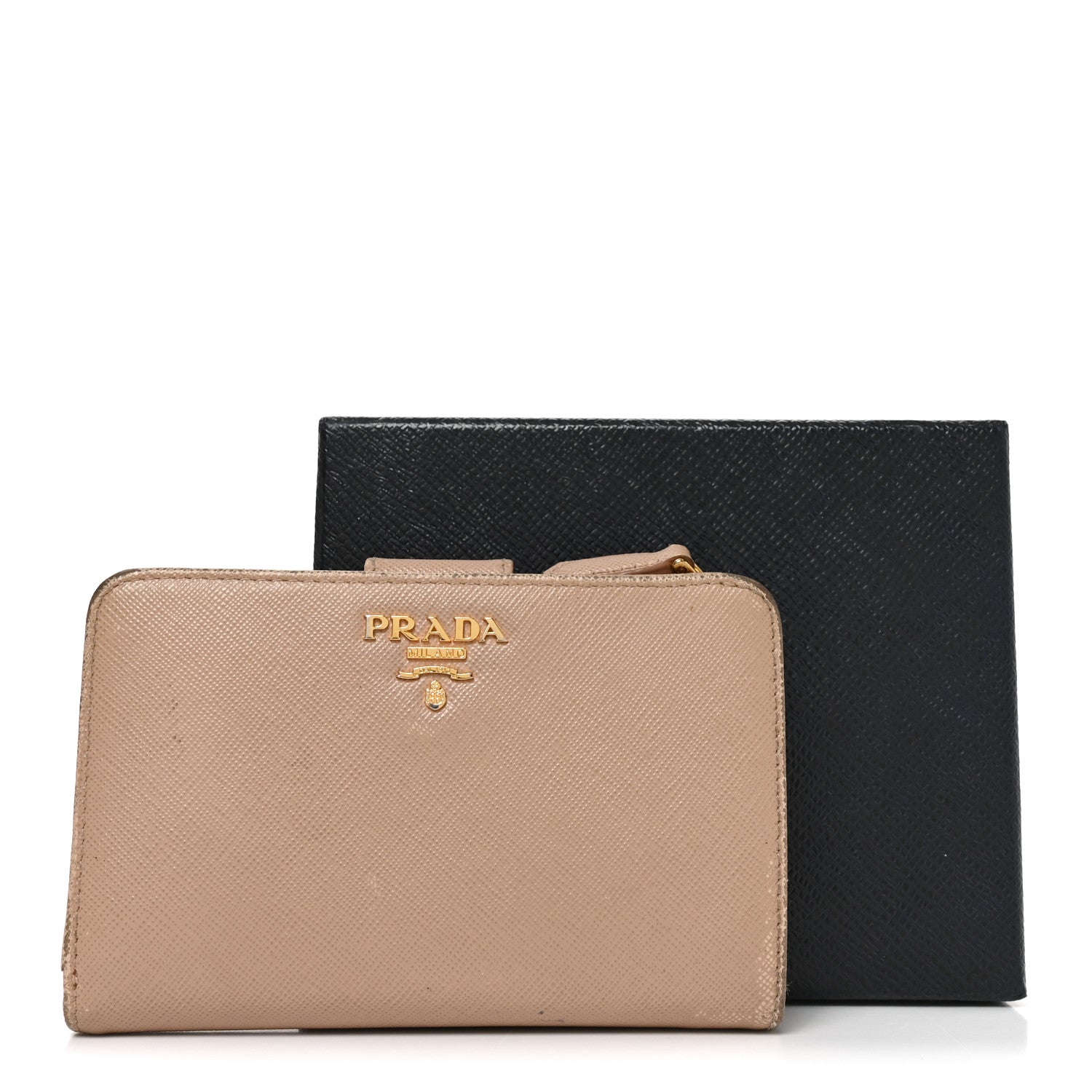 Prada Saffiano Metal Compact Zip Around Wallet Cammeo 9 of 9