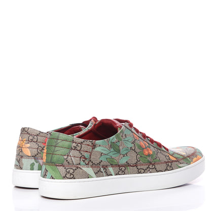 Gucci GG Supreme Monogram Tian Mens Low Top Sneakers 10.5 Beige Multicolor Red 4 of 9