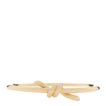 Tiffany 18K Yellow Gold Knot Hinged Bangle Bracelet 1 of 4