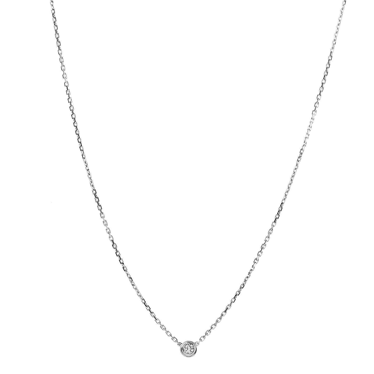 Cartier 18K White Gold Diamond XS D'Amour Pendant Necklace 1 of 4