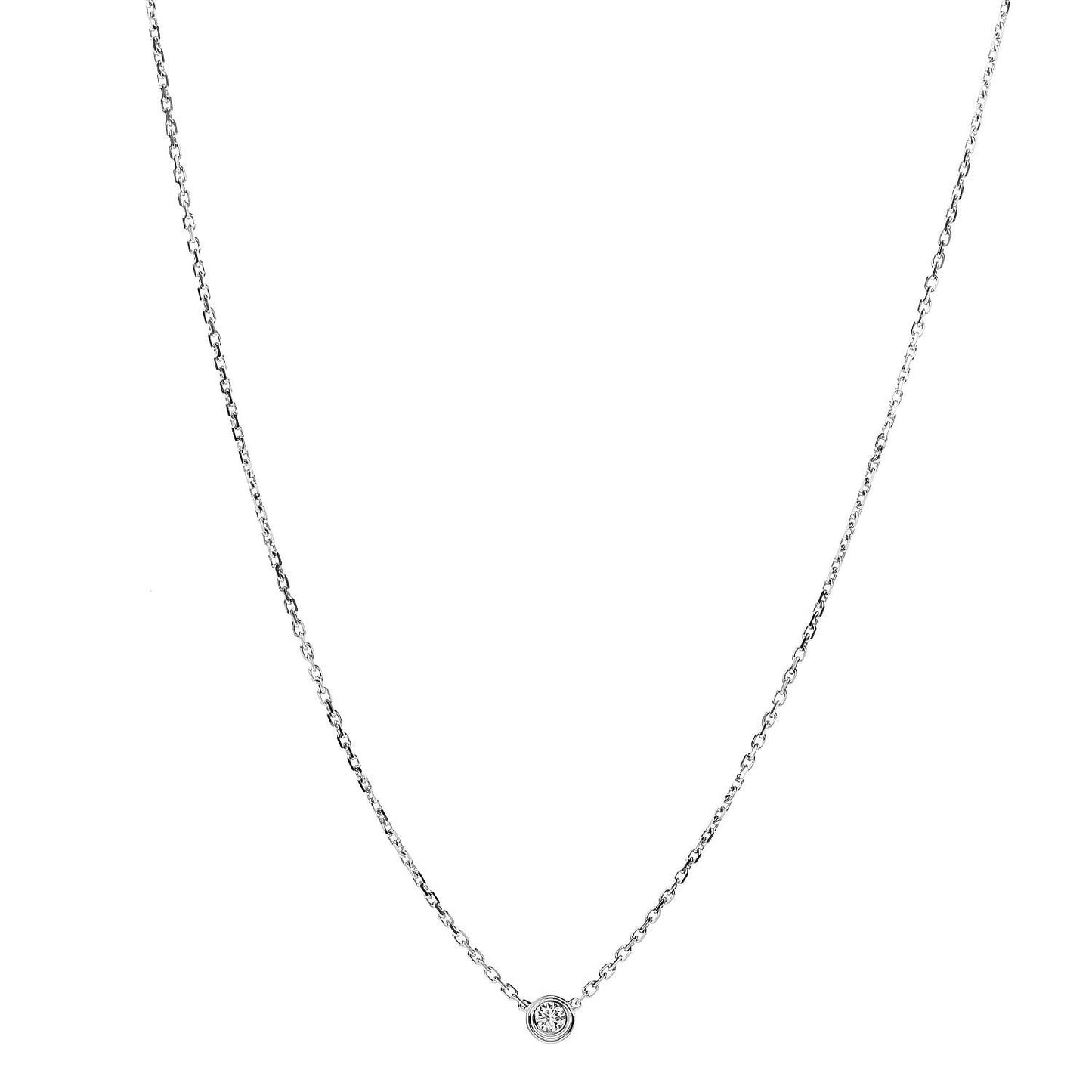 18K White Gold Diamond XS D'Amour Pendant Necklace