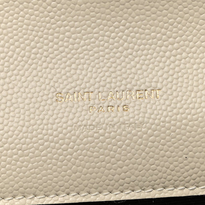 Saint Laurent Grain De Poudre Textured Mixed Matelasse Triquilt Monogram Clutch Blanc Vintage 6 of 8