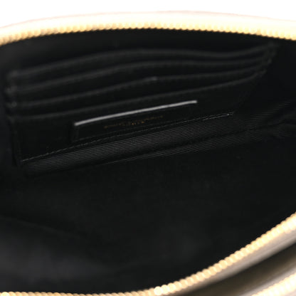 Saint Laurent Grained Lambskin Quilted Mini Becky Double Zip Bag Taupe 5 of 13