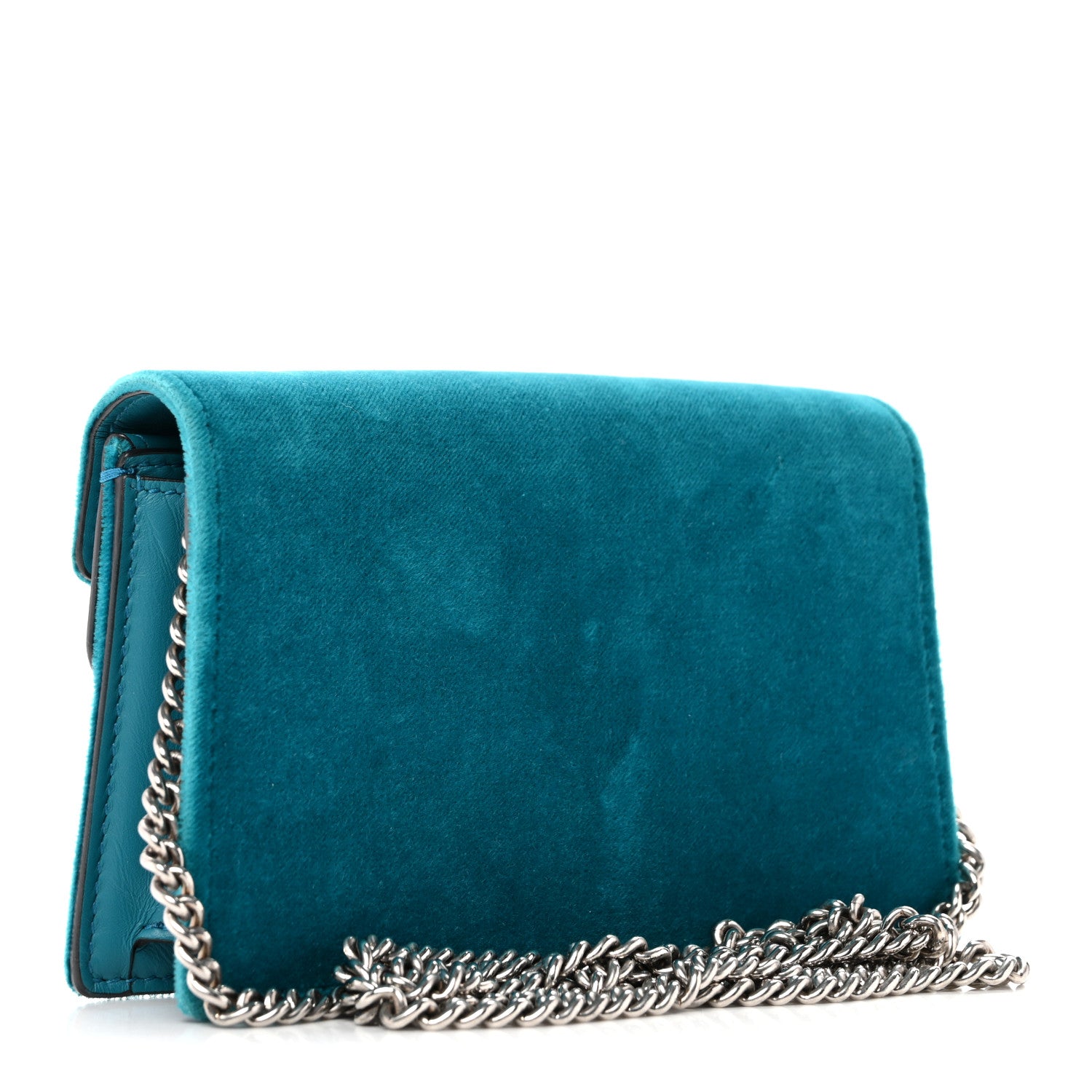 Gucci Velvet Super Mini Dionysus Shoulder Bag Pavone Cyan 3 of 12