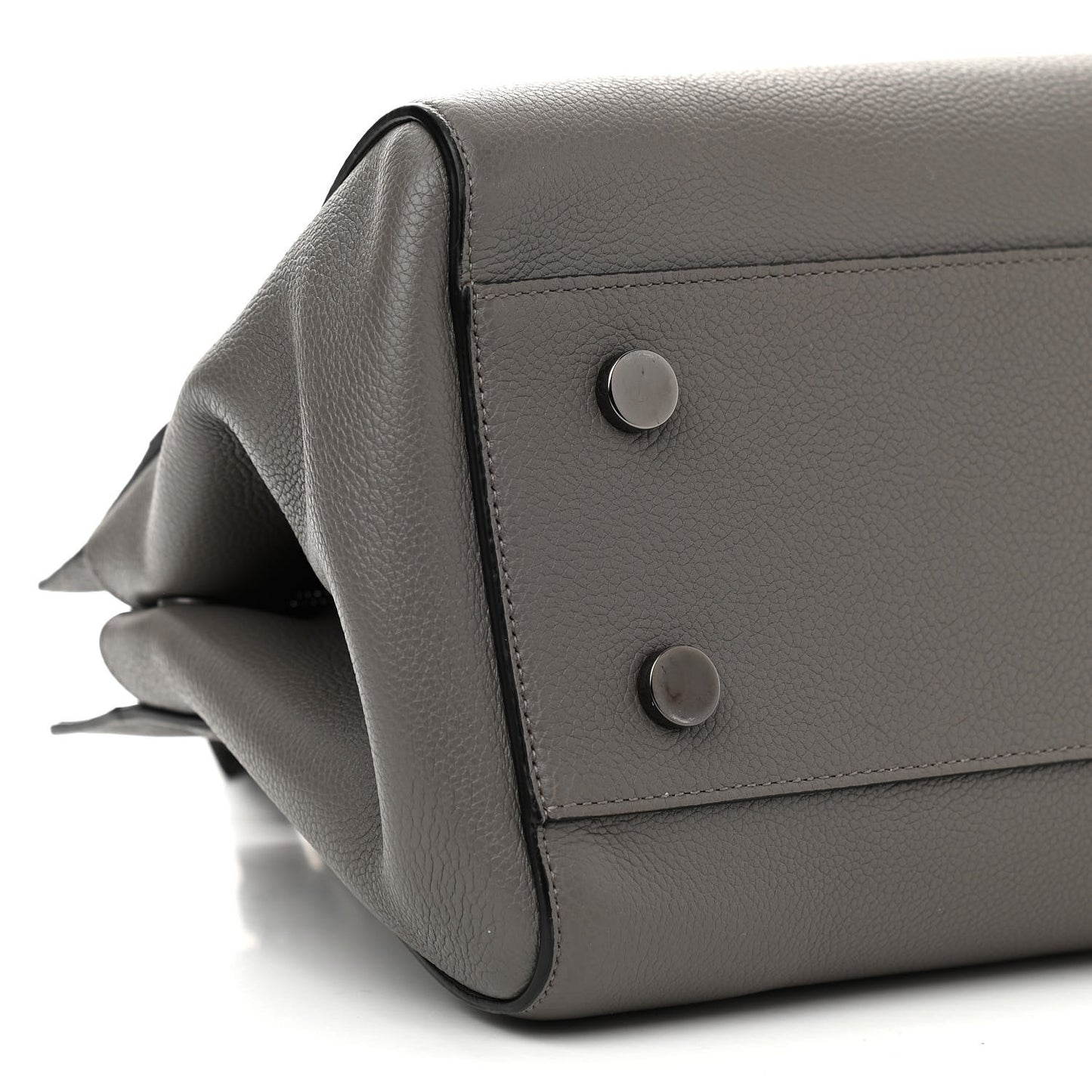 Grained Calfskin Small Cabas Rive Gauche Fog